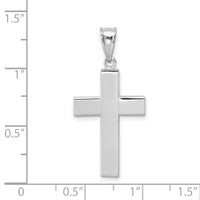 14k White Gold Polished Hollow Cross Pendant-K4999