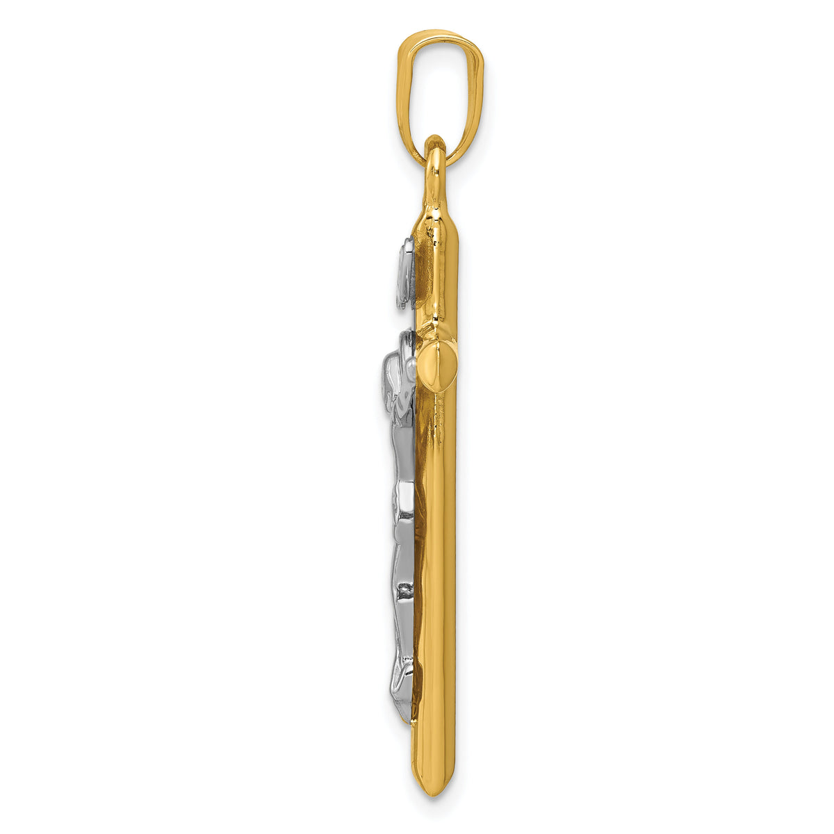 14k Two-tone INRI Crucifix Pendant-K501