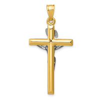 14k Two-tone INRI Crucifix Pendant-K501