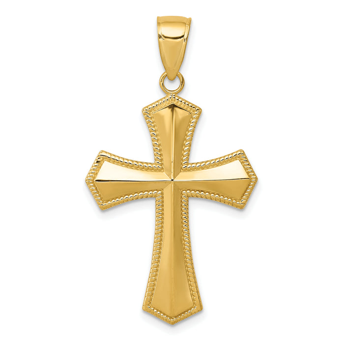 14k Passion Cross Pendant-K5028