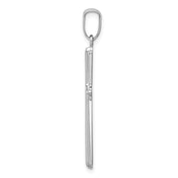 14k White Gold Polished Cross Pendant-K5033