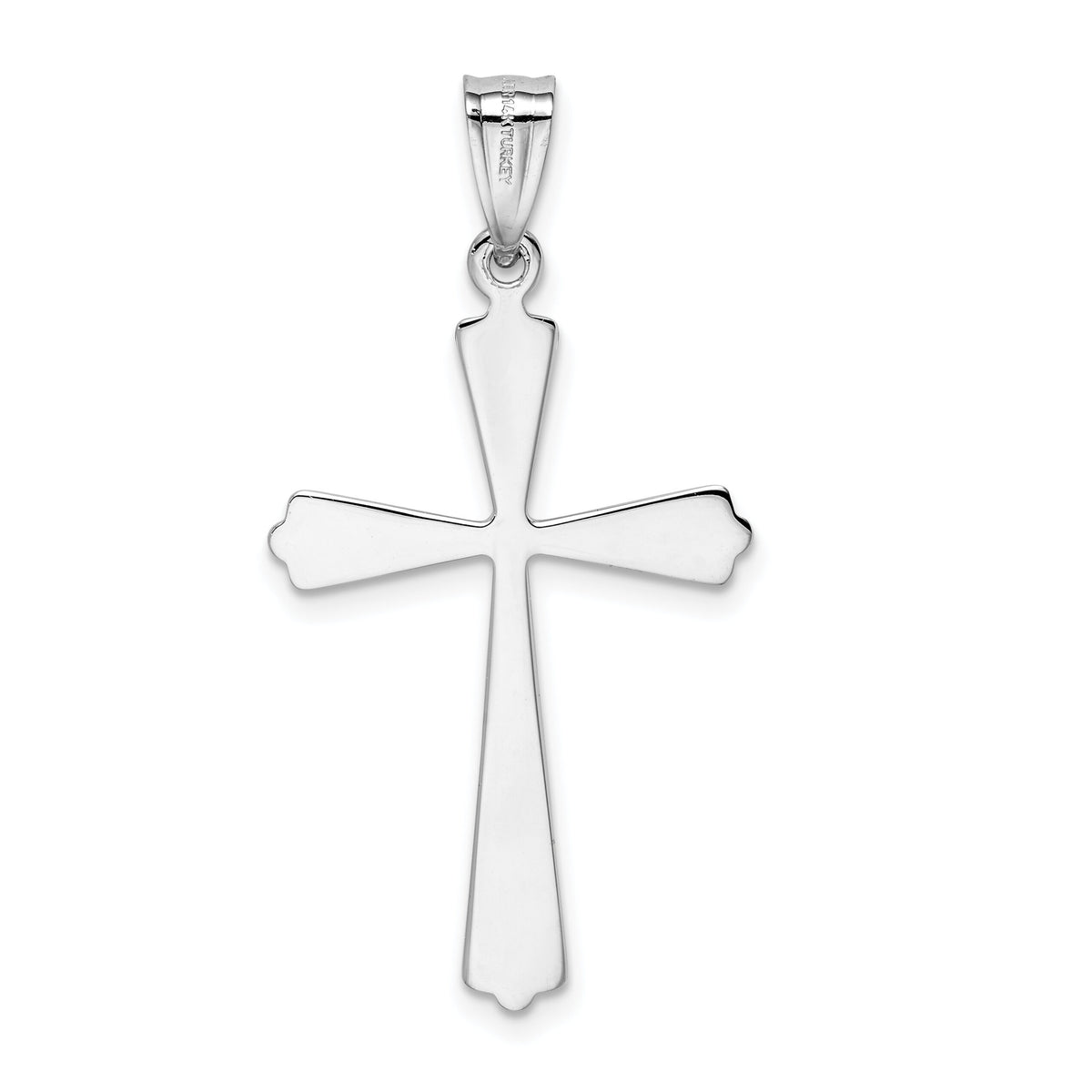 14k White Gold Polished Cross Pendant-K5033