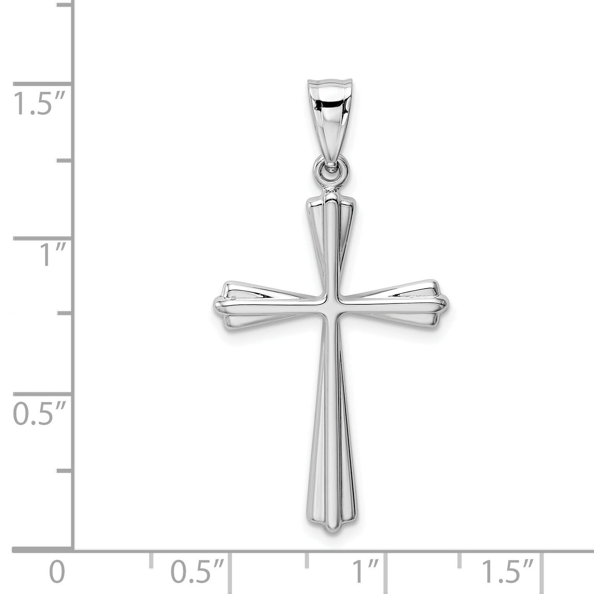 14k White Gold Polished Cross Pendant-K5033