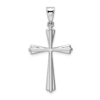 14k White Gold Polished Cross Pendant-K5033