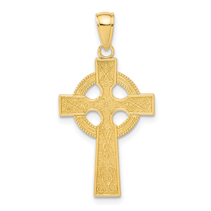 14k Celtic Cross Pendant-K5048