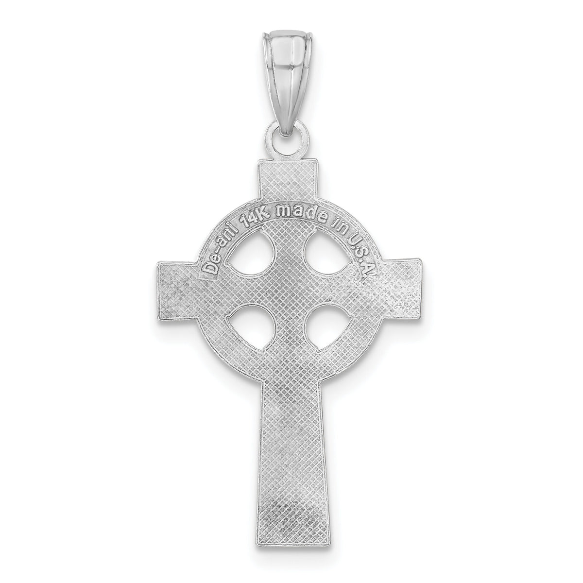 14k White Gold Celtic Cross Pendant-K5048W