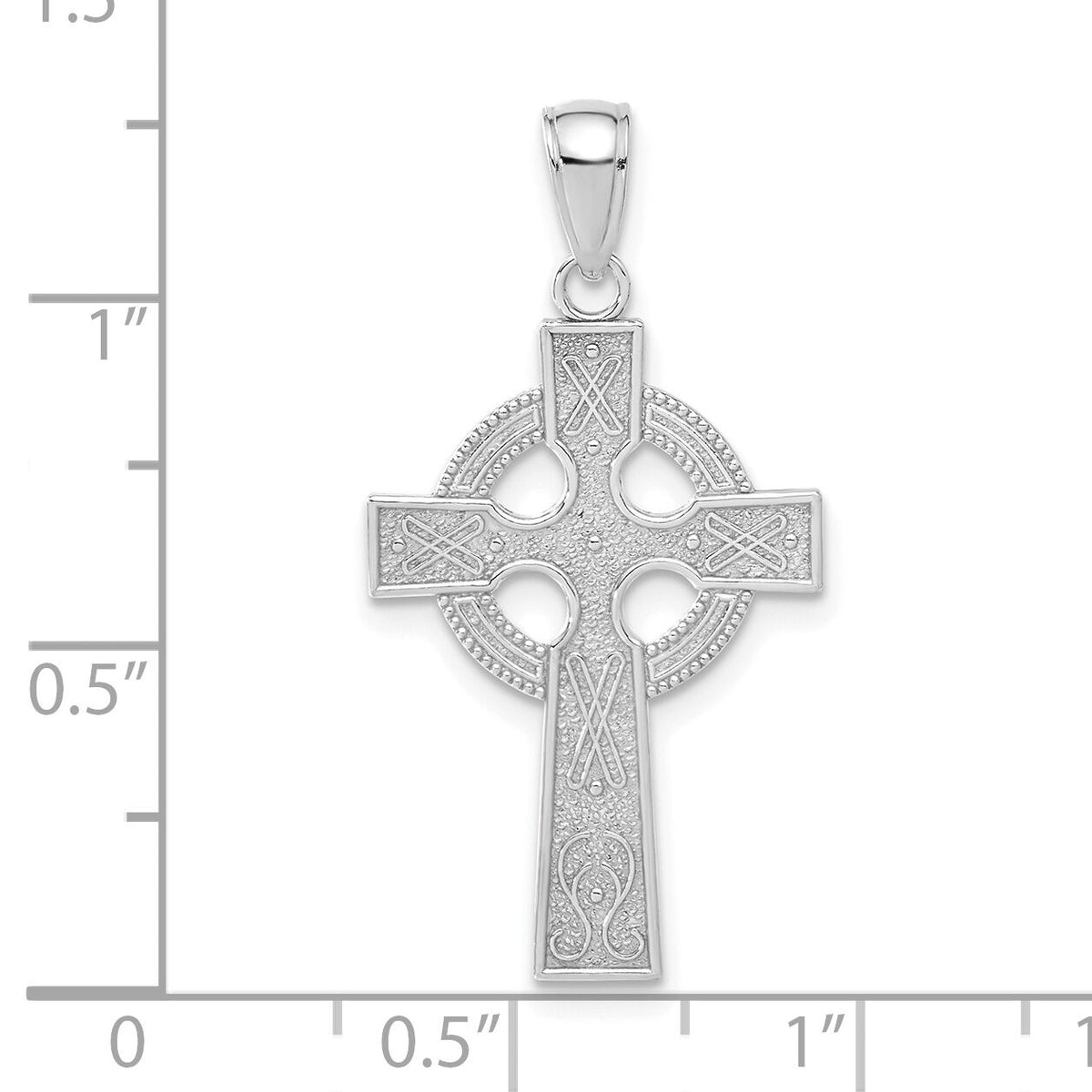 14k White Gold Celtic Cross Pendant-K5048W