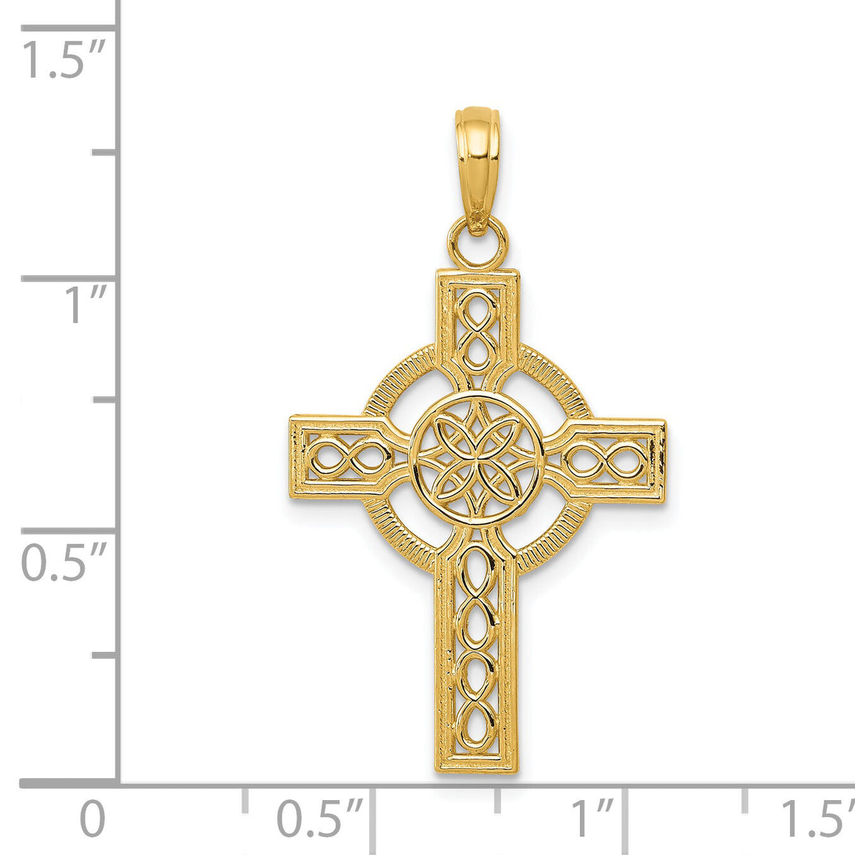 14k Diamond-cut Celtic Cross Pendant-K5049