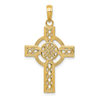 14k Diamond-cut Celtic Cross Pendant-K5049