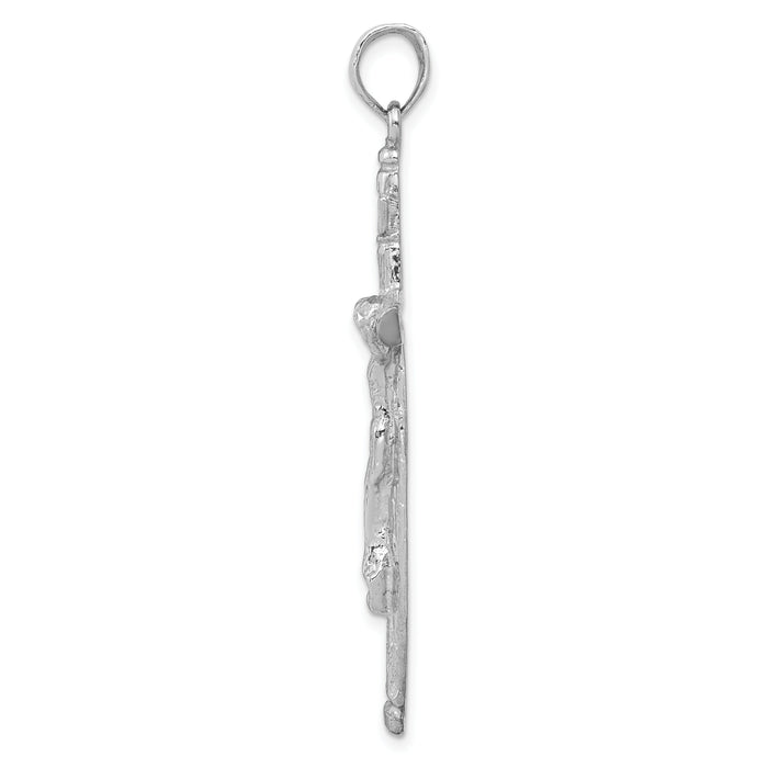 14k White Gold INRI Crucifix Pendant-K5061W