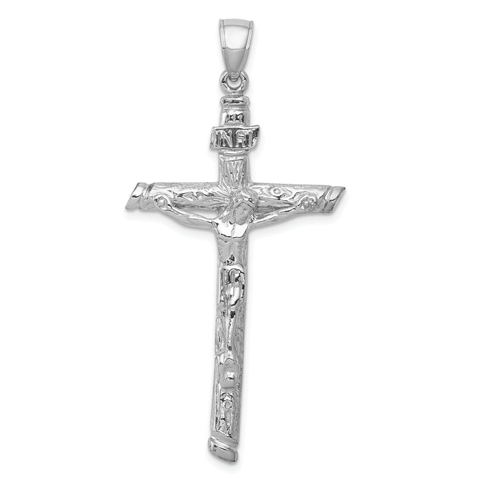 14k White Gold INRI Crucifix Pendant-K5061W