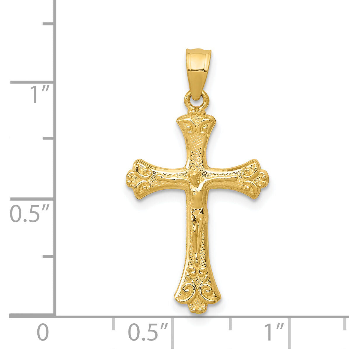 14k Crucifix Pendant-K5075