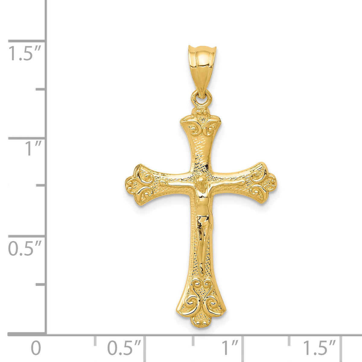 14k Crucifix Pendant-K5076