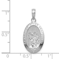 14k White Gold Saint Christopher Medal Pendant-K5082W