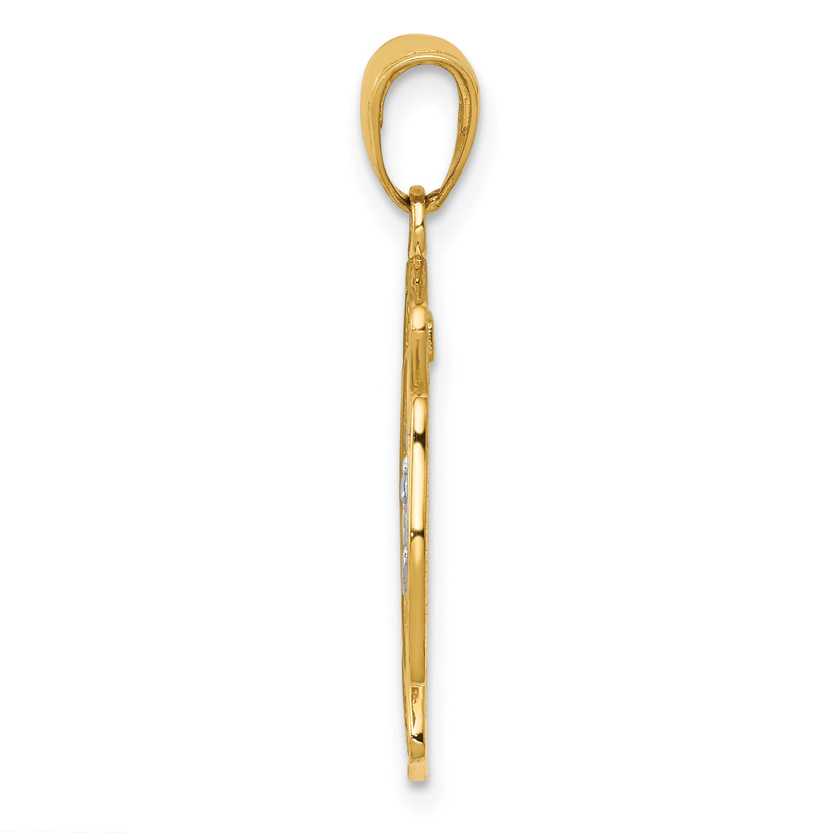 14k Two-tone Saint Florian Medal Pendant-K5083