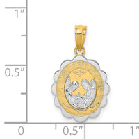 14K Two-tone W/Rhodium Baptism Pendant-K5084