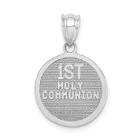 14k White Gold Reversible Cross & 1st Holy Communion Charm-K5086