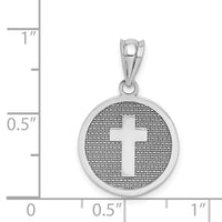 14k White Gold Reversible Cross & 1st Holy Communion Charm-K5086
