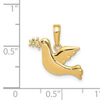 14k Polished Dove Charm-K5089