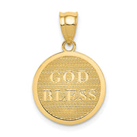 14K Reversible Cross and GOD BLESS Charm-K5090