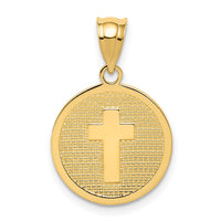 14K Reversible Cross and GOD BLESS Charm-K5090