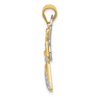 14KTwo-tone W/Rhodium Angel Pendant-K5095