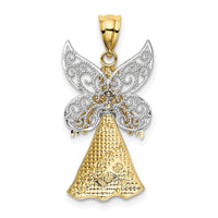 14KTwo-tone W/Rhodium Angel Pendant-K5095