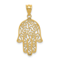 14k Filigree Hamsa Pendant-K5102