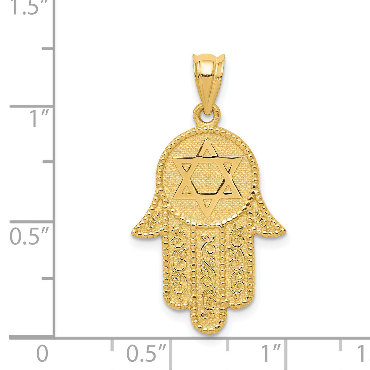 14k Hamsa w/Star of David Charm-K5103