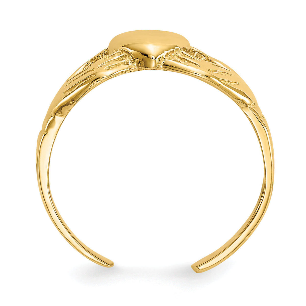 14k Polished Claddagh Toe Ring-K5109
