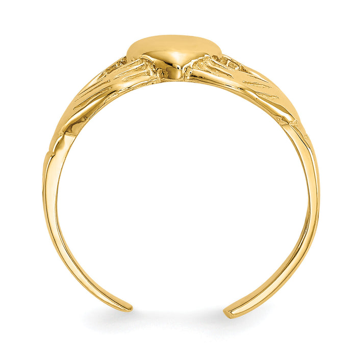 14k Polished Claddagh Toe Ring-K5109