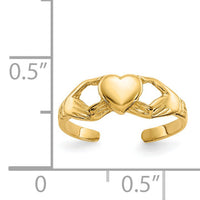 14k Polished Claddagh Toe Ring-K5109