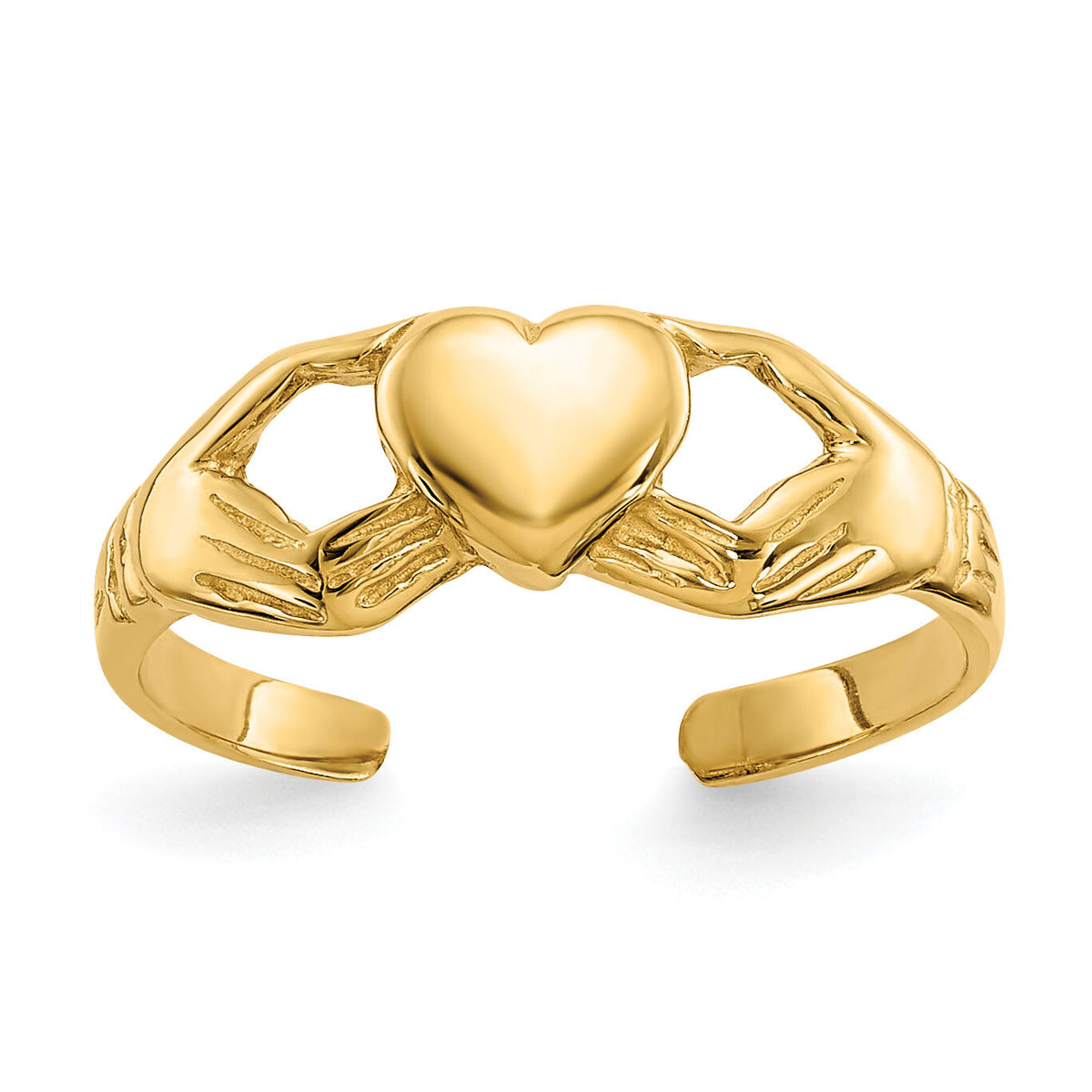 14k Polished Claddagh Toe Ring-K5109