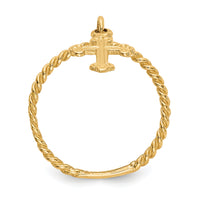 14k Cross Dangle Twisted Band Child's Ring-K5112