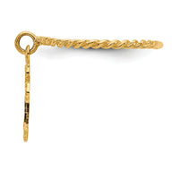 14k Cross Dangle Twisted Band Child's Ring-K5112