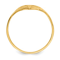 14k Polished Heart w/ Cross Ring-K5117
