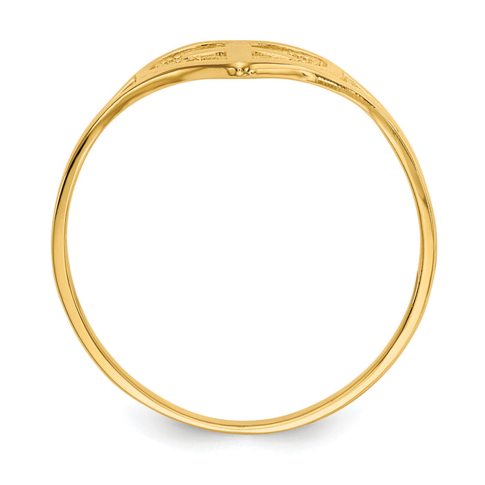 14k Polished Heart w/ Cross Ring-K5117