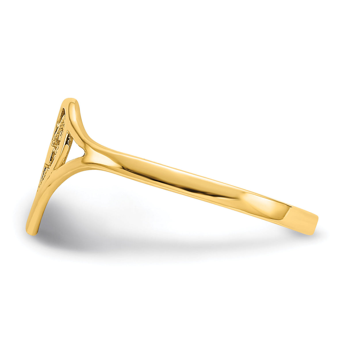 14k Polished Heart w/ Cross Ring-K5117