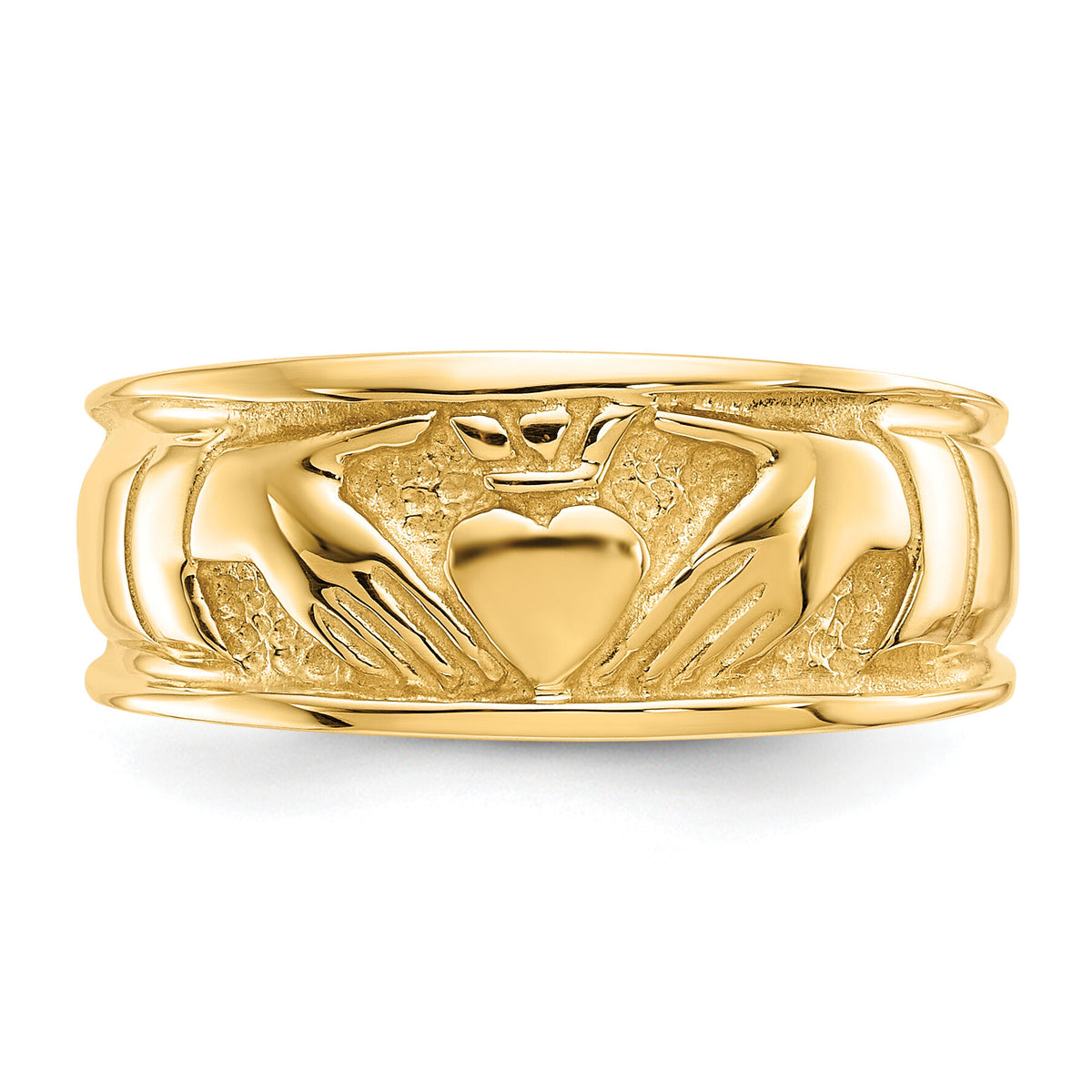 14k Polished Claddagh Band-K5118
