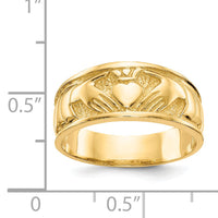 14k Polished Claddagh Band-K5118