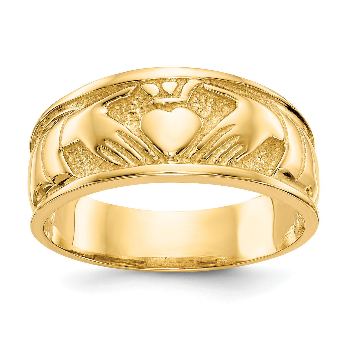 14k Polished Claddagh Band-K5118