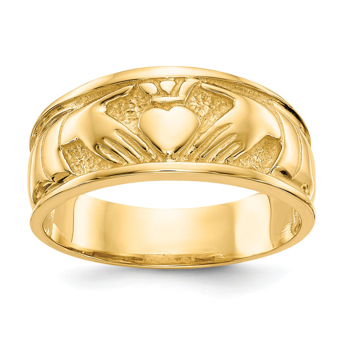 14k Polished Claddagh Band-K5118