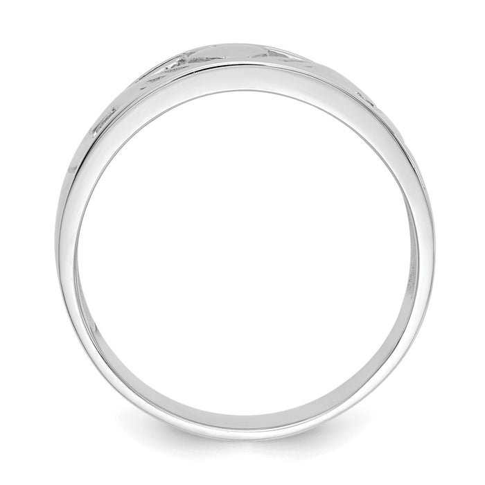 14k White Gold Ladies Polished Claddagh Band-K5119