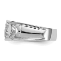 14k White Gold Ladies Polished Claddagh Band-K5119