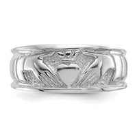 14k White Gold Ladies Polished Claddagh Band-K5119