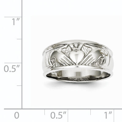 14k White Gold Ladies Polished Claddagh Band-K5119