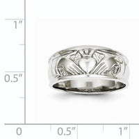 14k White Gold Ladies Polished Claddagh Band-K5119