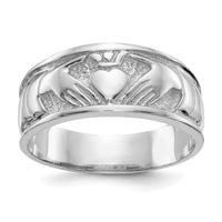 14k White Gold Ladies Polished Claddagh Band-K5119