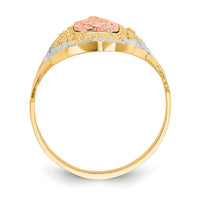 14K Two-tone w/White Rhodium Filigree Guadalupe Ring-K5121