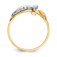 14k Two-tone Polished INRI Crucifix Ring-K5122